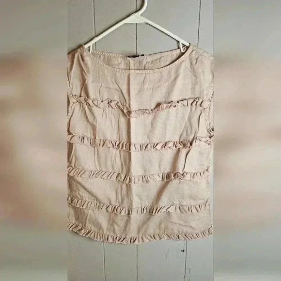 Talbots Blush Pink Ruffled Sleeveless Top 6P - Picture 4 of 6